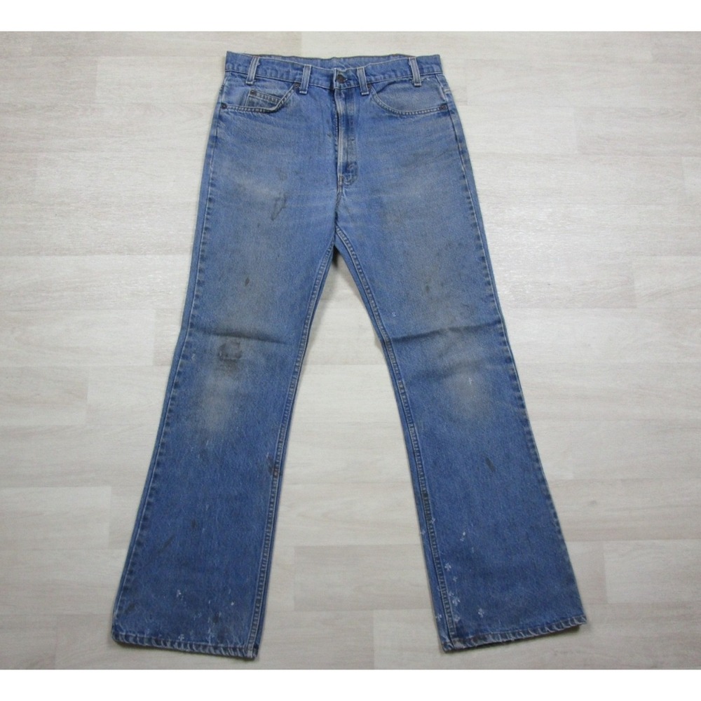 Vintage 80s Levis 517 Jeans Mens 32x30.5 Orange Tab Bootcut Saddleman Distress 9